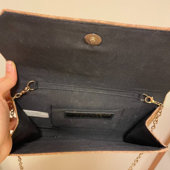Cork Envelope Clutch Crossbody Convertible Vintage Cork Bag - Picture 4 of 7